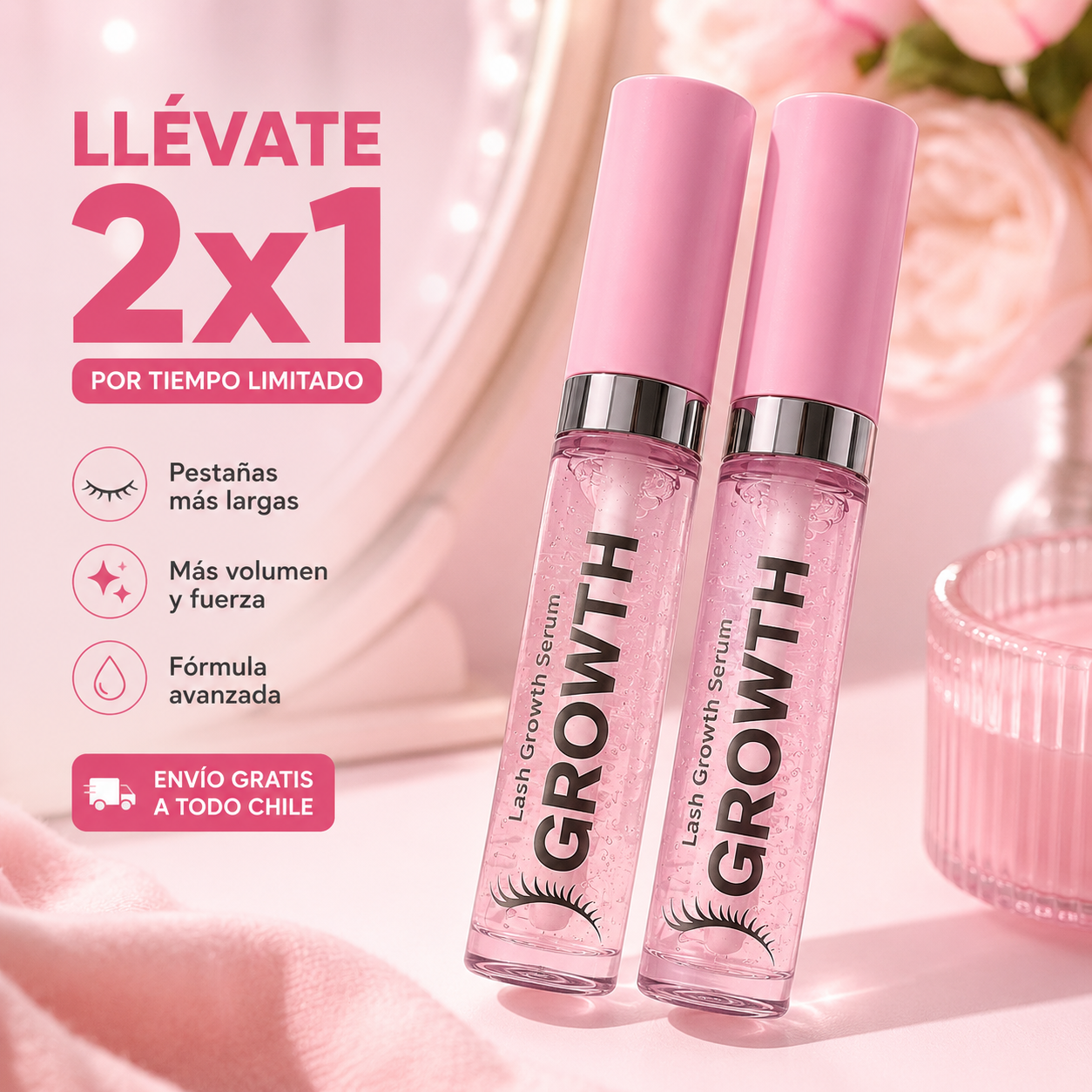 Sérum de Pestañas Growth | 2x1 Pestañas Más Largas