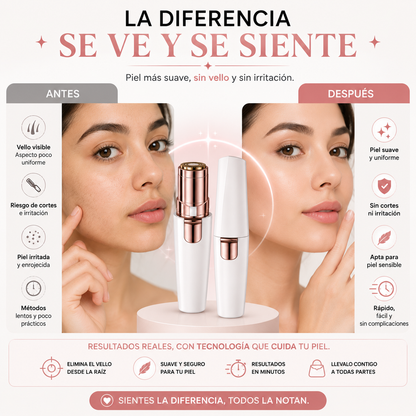 SilkTouch 2 en 1 Piel suave en minutos, sin dolor y sin irritación.