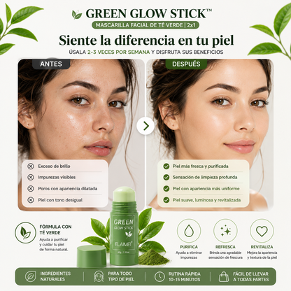 Green Glow Stick | Mascarilla Purificante de Té Verde 2x1